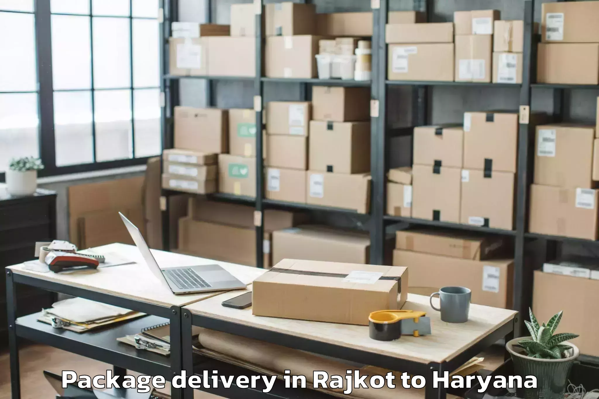 Rajkot to Manav Rachna International Ins Package Delivery